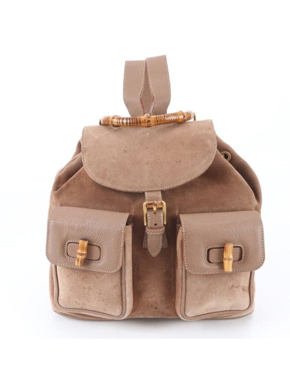 Gucci Vintage Bamboo Leather Backpack Shoulder Bag
